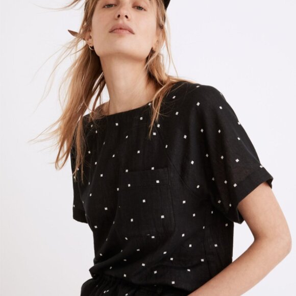 Madewell Lightspun Button-Back Shorts SET in Square Spot - Medium - Picture 2 of 4